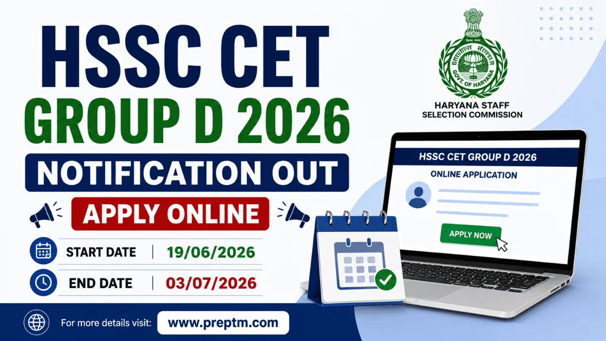 HSSC CET Group D 2026 Notification Out: Apply Online for Haryana Govt Jobs